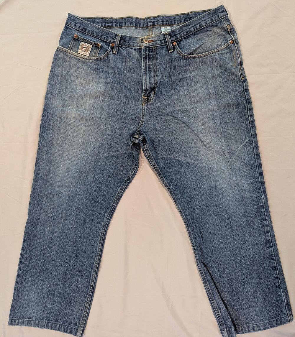 Cinch Jeans Mens 42x27 Blue Med Wash Relaxed Straight Denim Mexico MB92834013